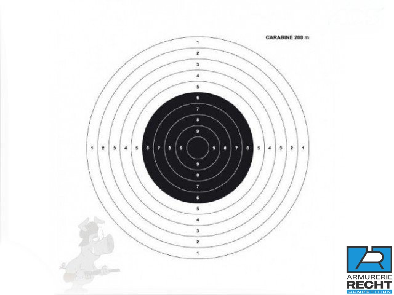 CIBLE CARABINE 200m CONCOURS UIT CIBLE CARTON - 85x85 cm - CIBLES ET  CIBLERIES - Cibles Papier - Armurerie de Strasbourg - recht